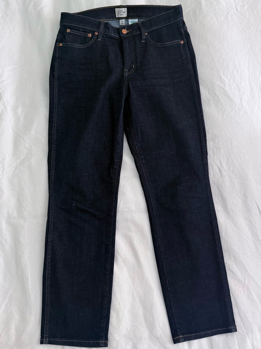 J. Crew Dark Indigo Vintage Straight 9”, 29